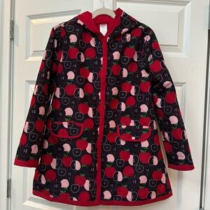 Gymboree apple print raincoat with hood